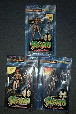 Juego de 3 figuras de acción Todd McFarlane’s Spawn de Angela, Angela, plateadas y cósmicas Foto 1 de 4