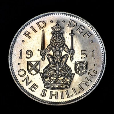 GB GEORGE VI PROOF SHILLING - SCOTTISH -  1951 ++ PERFECT PROOF! ++[175-17] - Image 1 of 2
