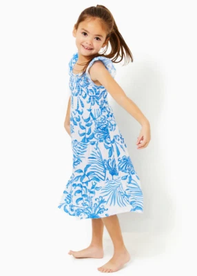 NWT LILLY PULITZER GIRLS SIZE SMALL MINI JILLY MIDI DRESS *GLISTEN IN THE SUN* - Image 1 of 3