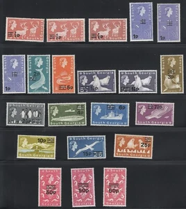 South Georgia 1971 Fauna - Issues of 1963 Surcharged (20v) MNH - Picture 1 of 2