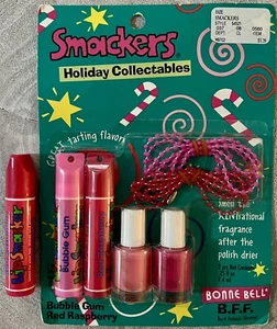 Vintage BONNE BELL Lip Smackers HOLIDAY COLLECTABLES Bubble Gum-Red Raspberry + - Picture 1 of 4