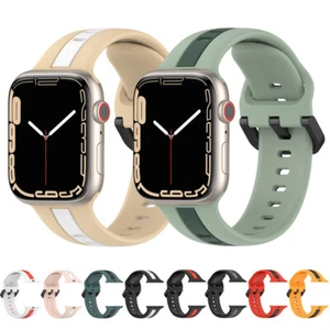 Silicone Sport Strap Band For Apple Watch Ultra 2 Series 9 8 7 SE 6 5 - Picture 1 of 52