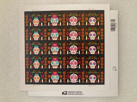 PANE of 20 USPS Day of the Dead Self-Adhesive Forever Stamps 1x SHEET 1x BOOKLET Cover