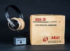 AKAI AEH-10 Stereo Electrostatic Headphones with Box & Custom Leather Earpads