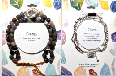 NWTS Footnotes pure silver plated 2 for 1! Family and Onyx, Semi-precious Stones - Image 1 of 3