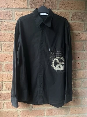 Moschino Mens Vintage Black Shirt Long Sleeve 90s Y2K Size Large L - Image 1 of 4