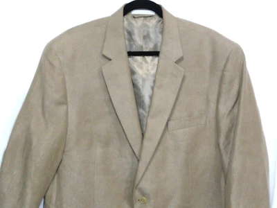 Andrew Fezza Blazer Sports Coat Jacket Dark Tan Men's Size 46R Soft High Sheen - Image 1 of 4