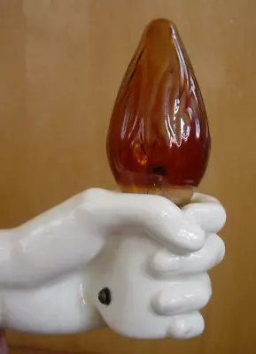 Vintage Mid Century Modern White Porcelain Figural Hand Wall Sconce - Image 1 of 4