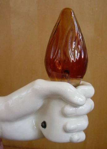 Vintage Mid Century Modern White Porcelain Figural Hand Wall Sconce Cover