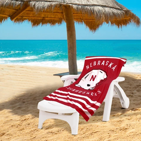 Northwest NCAA Nebraska Cornhuskers "Stripes" Beach Towel, 30" x 60" Cover