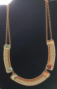 Designer Signed NRQ Silver Large Textured Coin Link Bib Statement Necklace 16” - Picture 1 of 1