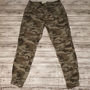 Free Planet Size L Men Youth Pants Active Ankle Zip Athletic Camouflage Green - Picture 1 of 10