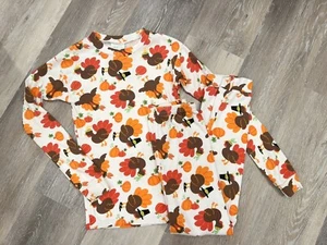 Boys Girls Unisex Size 8 CWD Kids Thanksgiving Turkey Cute Well Dressed Pajamas - Picture 1 of 3