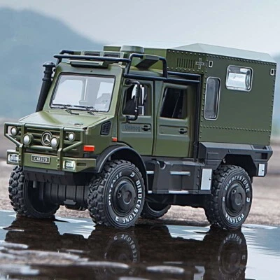 1/32 UNIMOG U4000 Motorhome Alloy Touring Car Model Diecast Metal Off-road Toy - Image 1 of 4