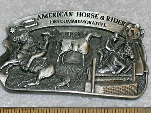 " American Horse and Rider " 1983 1st place Commemorative Belt Buckle Numbered - Picture 1 of 5