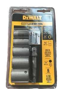 DeWalt DWAFSFS6 MAXFIT ULTRA Carbon Steel Drive Socket 6-Pc Set & 1/4 in Adapter - Picture 1 of 2