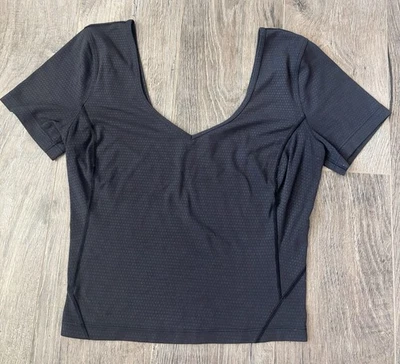 Top deportivo para mujer Lululemon Align negro gris cuello ancho en V *sin punto de talla Foto 1 de 4