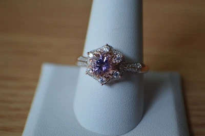 Кольцо Martha Rocha Kunzite /муассанит 2,35 карата 18 карат с покрытием из чистого серебра размер 10 - Изображение 1 из 4