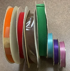 4 rollos de cinta de terciopelo vintage W.F.R. 2 rollos 3/4” 2 rollos 1”3 rollos carrete O - Imagen 1 de 13