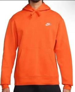 Sudadera con capucha Nike Sportswear Club polar para hombre talla pequeña naranja BV2654-819 NUEVA CON ETIQUETAS - Imagen 1 de 5