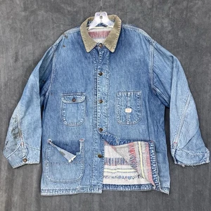 Giacca vintage anni 40 Hercules coperta foderata Chore denim uomo XL invecchiato problemi sottili - Foto 1 di 24