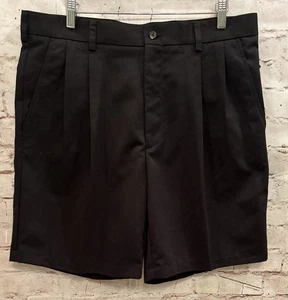 Pantalones Cortos IZOD GOLF Para Hombres Negros Plisados Frontales 8.5" Entrepierna Talla 36 Poliéster NUEVO - Imagen 1 de 4