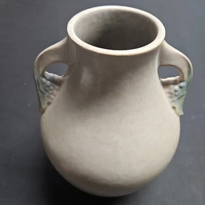 Vintage Roseville Pottery Tall Handled Vase or Urn From Tuscany Line Putty Gray - Picture 1 of 7