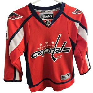 Camiseta deportiva de hockey juvenil Reebok Washington Capitals Ovechkin #8 NHL pequeña/mediana - Imagen 1 de 6