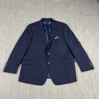Blazer Hart Schaffner Marx Hombres 50R Azul Lúpulo Lana Chaqueta Deportiva Botón Plateado Foto 1 de 4