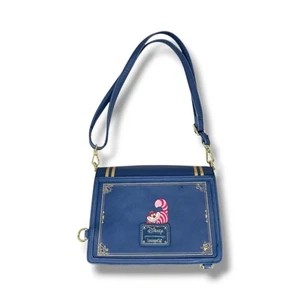 Disney Loungefly Alice In Wonderland Blue Book Shaped Crossbody Bag Purse - Picture 1 of 14