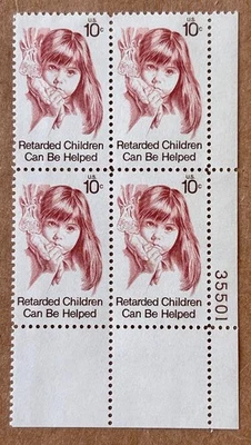 Sc #1549 Retarded Children Can Be Helped, 1974 US 10c Block  MNH/OG, VF/XF - Image 1 of 2