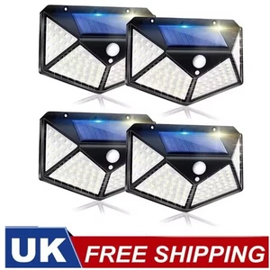 4X 100LED Solar Power PIR Bewegungsmelder Wandleuchten Außen Garten Sicherheitslampe - Bild 1 von 5