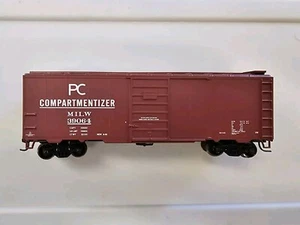 Athearn HO Scale 40' Box Car Superior Door PC Compartmentizer MILW # 39064 - Picture 1 of 5