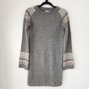 Abito Maglione Mia Mia Misto Lana Grigio Stampa Fair Isle Made in Italy Donna S - Foto 1 di 8