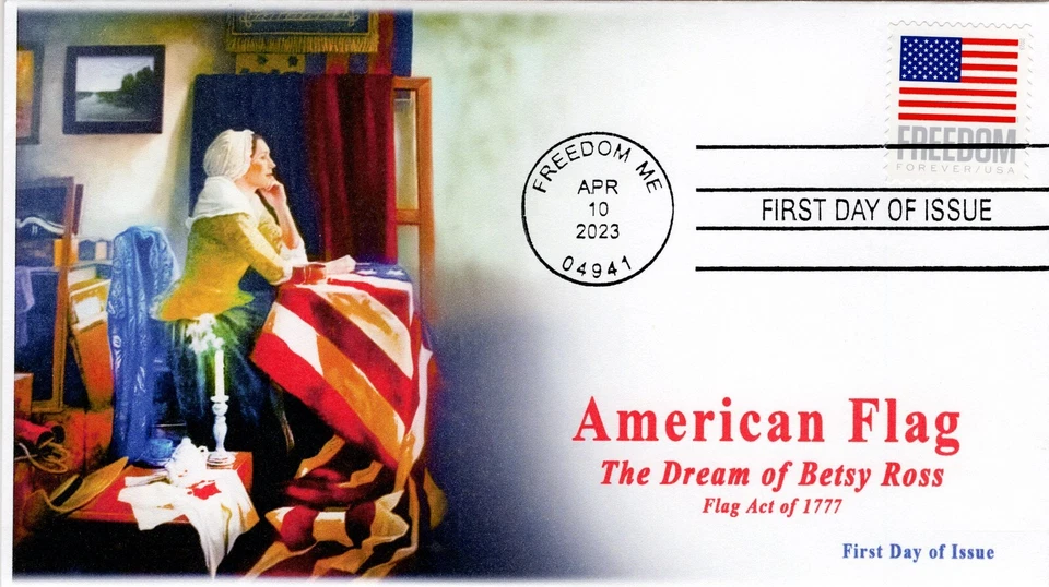 23-084, 2023, American Flag, First Day Cover, Standard Postmark, Freedom, Sheet - Image 1 of 1