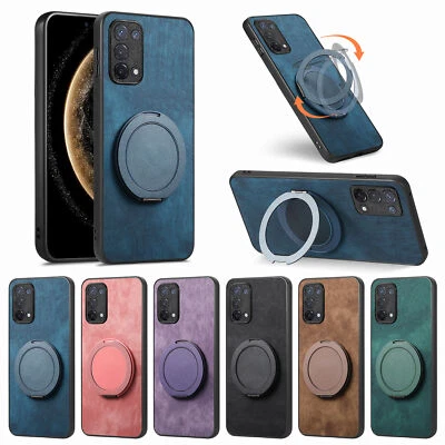 Funda de cuero mate con soporte de anillo para Oppo Find X5 Pro Find X5 Lite X7 Ultra