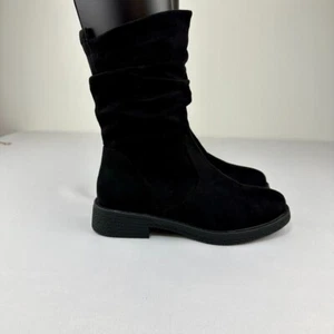 Dream Pairs Women's Mid Calf Suede Boot Size 6 Fashion Low Heel - Black - Picture 1 of 7