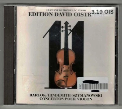 Edition DAVID OISTRAKH #11 Bartok Concertos Pour Violon Le Chant du Monde RARE! Foto 1 de 3
