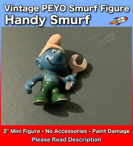 Vintage Smurf Smurfs Schlumpf Peyo Schleich Handy Smurf 2" Mini Figure (USED) - Picture 1 of 4