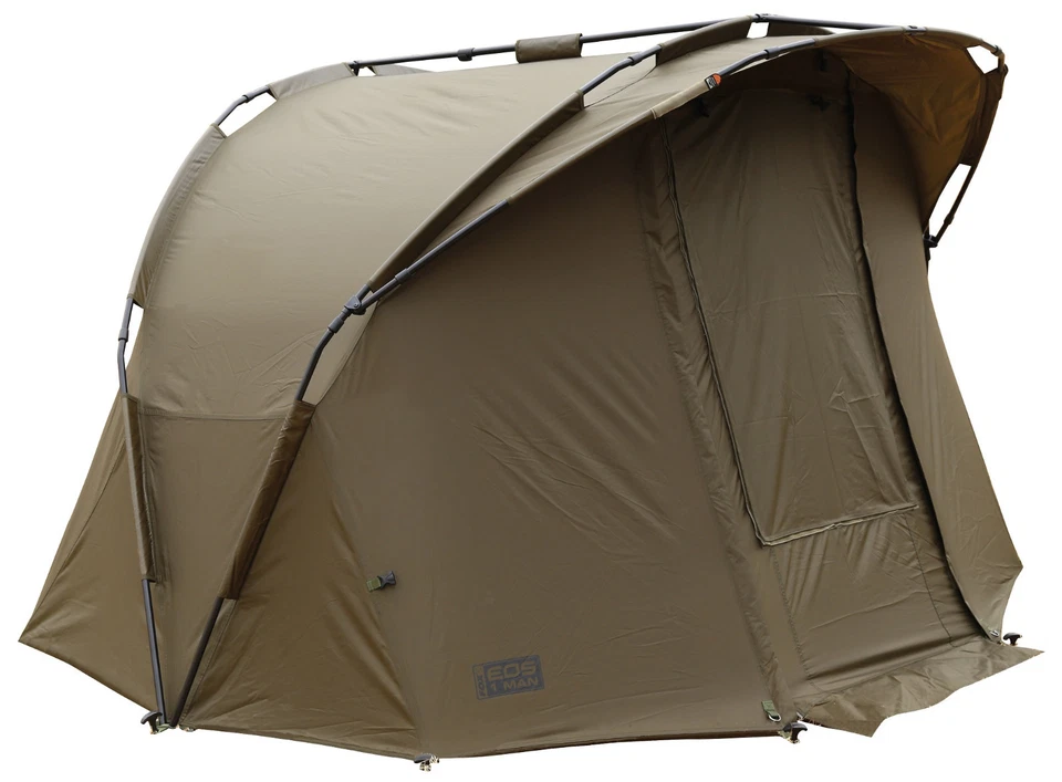 Fox EOS 1 Man Bivvy Angelzelt zum Wallerangeln & Karpfenangeln - Khaki, 205x270x140cm (CUM255)