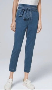 White House Black Market The Tapered Ankle Denim Paperbag-Taille - Bild 1 von 6