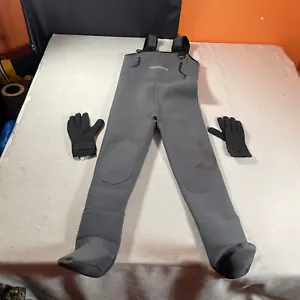 Field And Stream Waders Adult Small Gray Neoprene With Gloves Fishing Outdoor - Picture 1 of 20