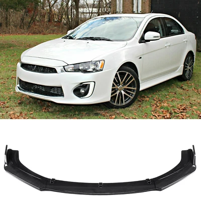 For Mitsubishi Lancer 2010-2017 Front Bumper Lip Splitter Spoiler Carbon Style Foto 1 de 4