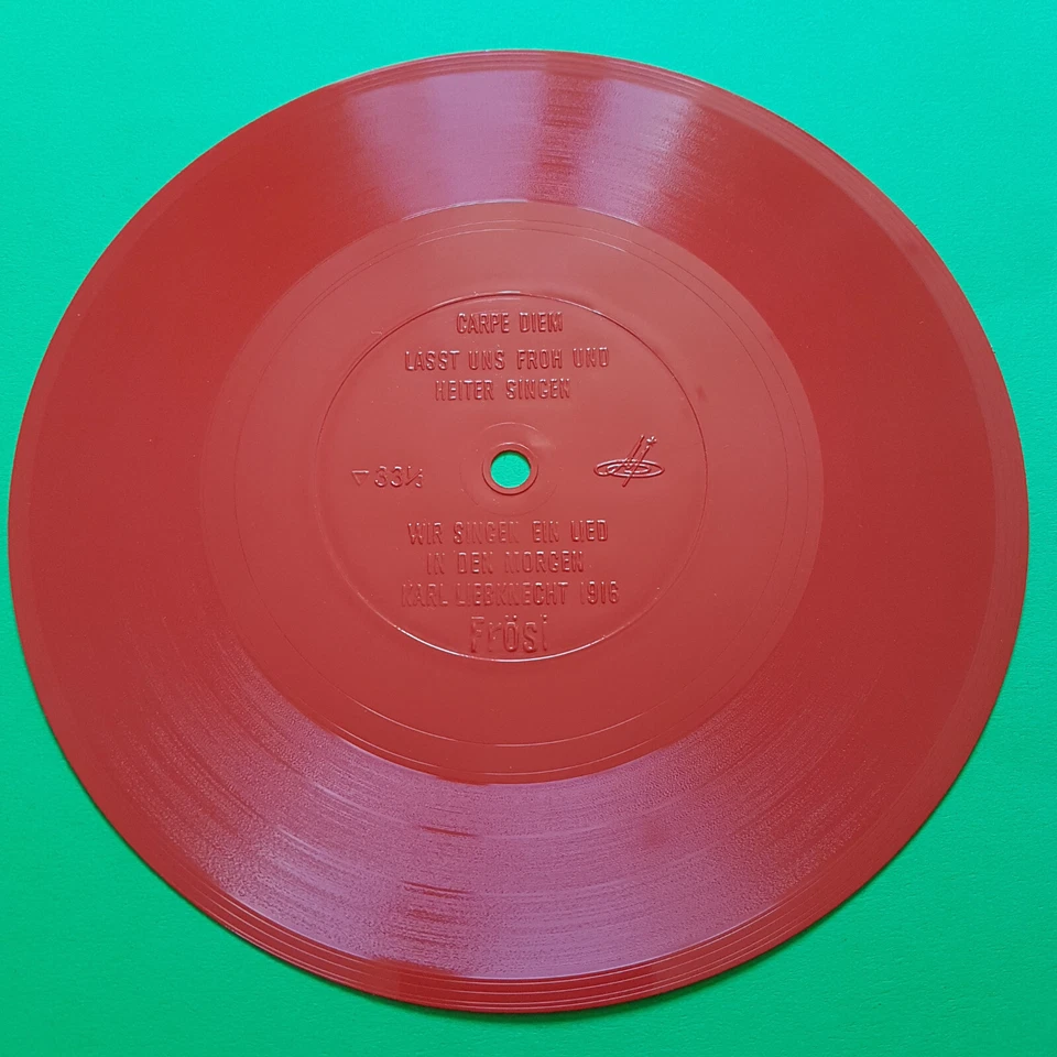 7" SCHALLFOLIE FLEXI DISC VINYLFOLIE CARPE DIEM KARL LIEBKNECHT FRÖSI MELODIJA - Bild 1 von 2