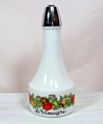 Dispensador de vinagre Gemco vintage Le Vinaigre Cruet vidrio blanco leche mediados de siglo Foto 1 de 4