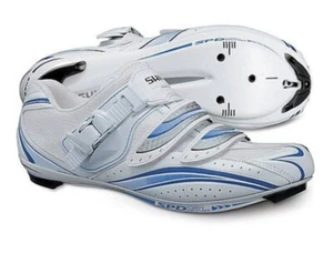 Shimano Womens 37 US 5.5 SH-WR61 White road cycling spin class shoes VG-mint - Picture 1 of 10