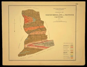 1878 NORTHUMBERLAND COUNTY PA Map of MONTOUR Mt Carmel Danville Pottsgrove - Picture 1 of 5