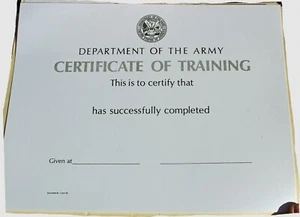 C16 US Army Certificate of Training für verschiedene Könnerstufen - Bild 1 von 1