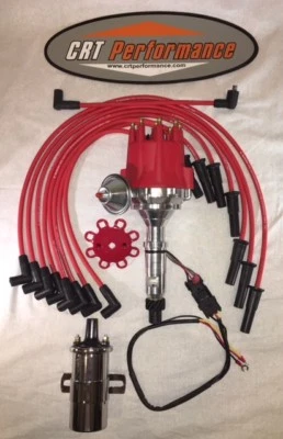 DISTRIBUIDOR HEI BUICK NAILHEAD 322.400.401.425 ROJO TAPA PEQUEÑA, BOBINA 45K + CABLES Foto 1 de 4