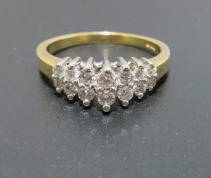 14K 2TON GOLD DIAMANT CLUSTER RING 0,35 tcw SZ 8 3,60 Gramm (AI-2288) - Bild 1 von 10